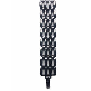Lia Sophia Black Hermatite Geometric Statement Bracelet EUC Edgy Rocker